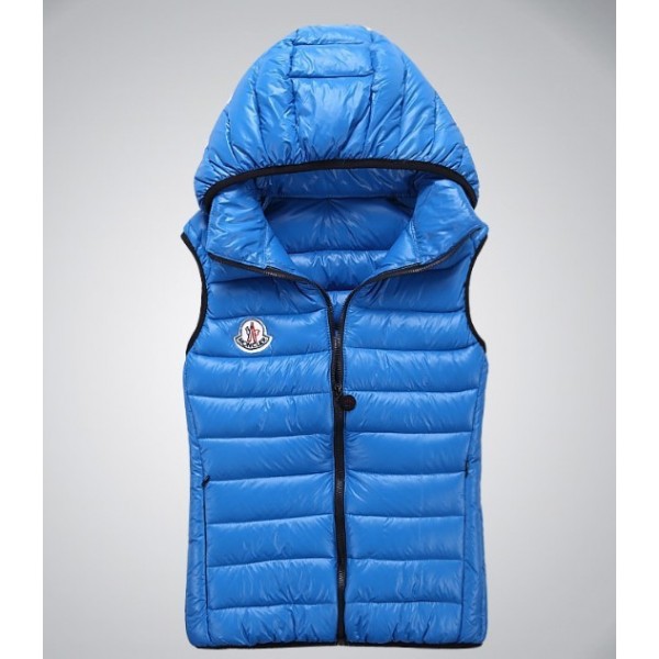 Moncler Gilet Donna Piumini Blu Presa M28